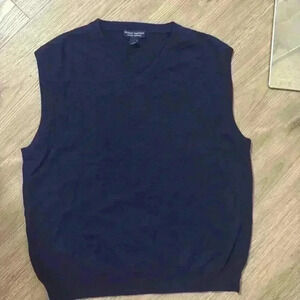 Grant Thomas 100% Two Ply Cashmere Navy Sweater Vest Size XL